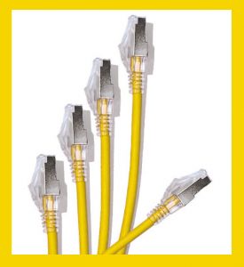 28awg yellow patch cords with yellow border